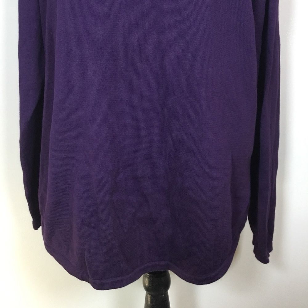 Purple knit sweater roll neck cozy winter cabincore layering lagenlook sz M - Picture 3 of 7